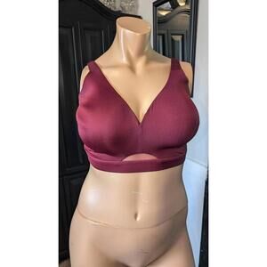 Cacique by Lane Bryant Longline Smoothing Bra – Size 38G | Wine / Maroon